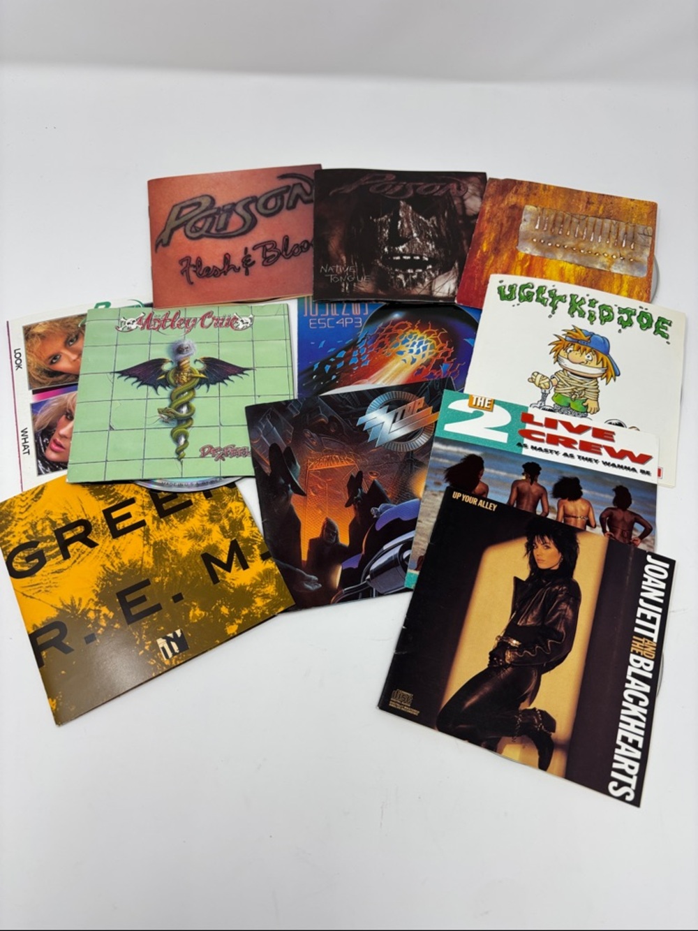 Vintage CD music Lot - poison rem Motley Crue ZZ Top journey joan Jett 2 live